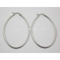 Silver hoops earrings oval small hoop earrings for women